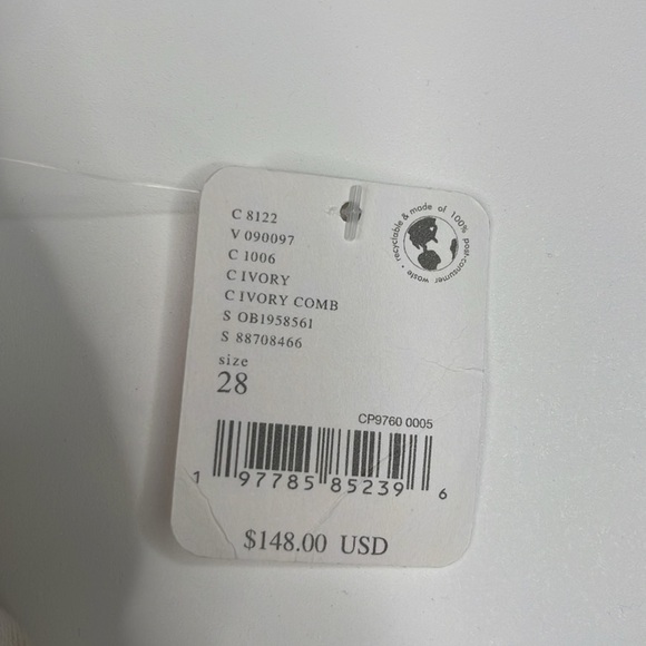 Free People NWT Waterfalls Wide Leg Baggy Jeans Ivory Combo Size 28 - Picture 6 of 14